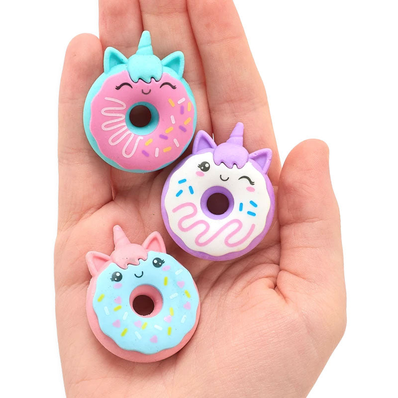 OOLY - 3 Radiergummis Einhorn Donuts