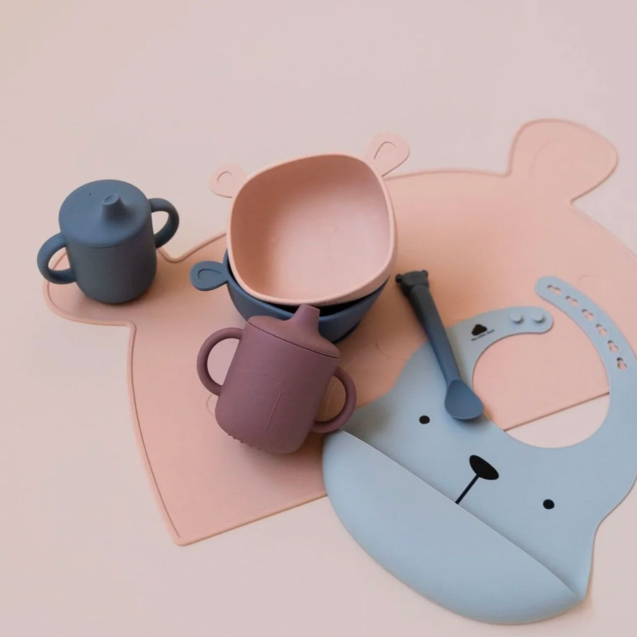The Cotton Cloud - Schale LILI mit Saugnapf - Bär Blush