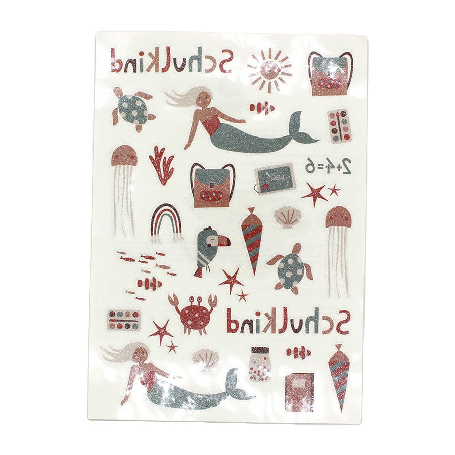 Ava & Yves - Kindertattoos Schulkind Glitzer