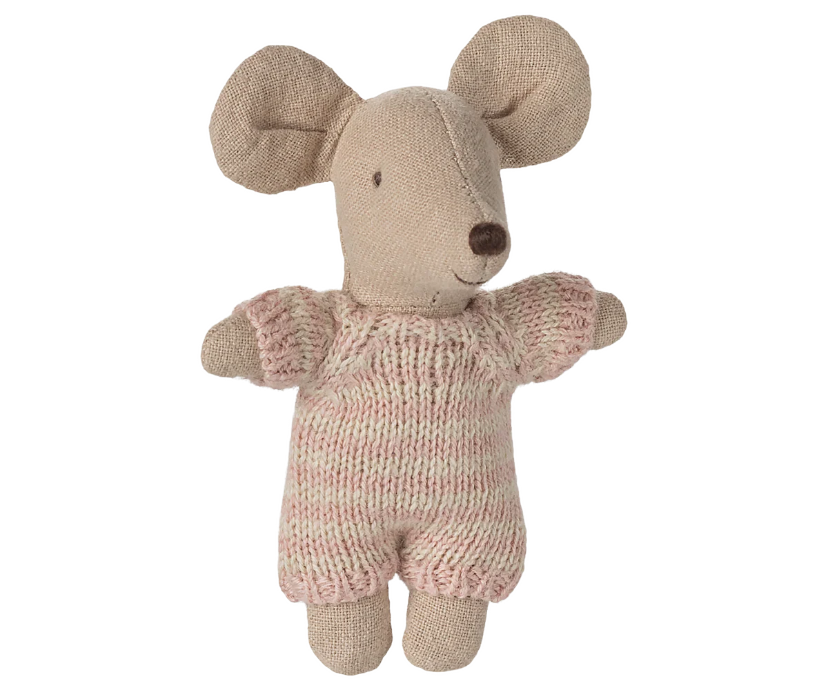 Babymaus in Tragetasche - Rosa