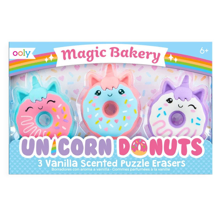 OOLY - 3 Radiergummis Einhorn Donuts