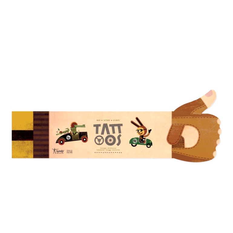 Kindertattoos "Autorennen"