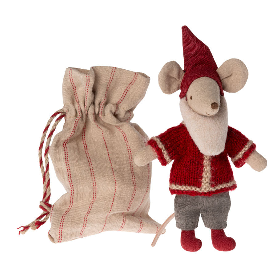 Maileg - Weihnachtsmann Maus mit Sack und Haus