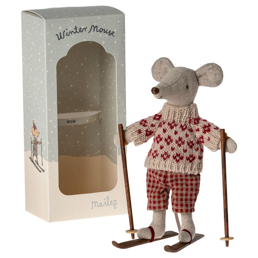 Maileg - Wintermaus mit Ski - Mama Maus