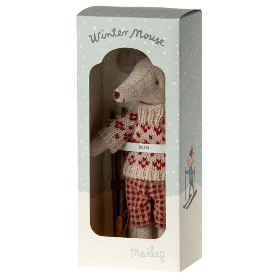 Maileg - Wintermaus mit Ski - Mama Maus