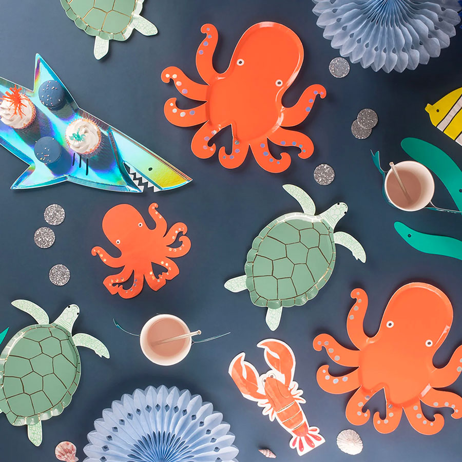 Meri Meri - Pappteller Oktopus - 8 Stk