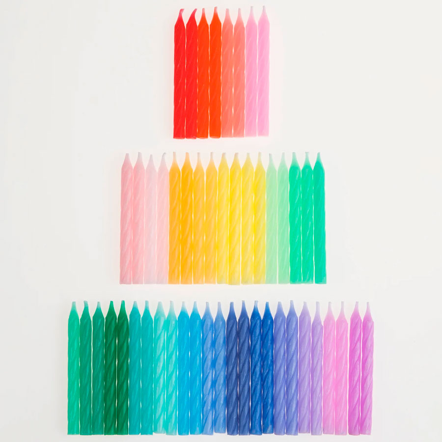 Meri Meri - Kuchenkerzen Regenbogen - 50 Stk
