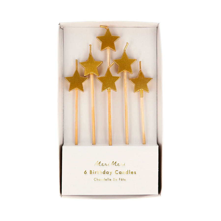 Meri Meri - Kuchenkerzen Sterne Gold - 6 Stk