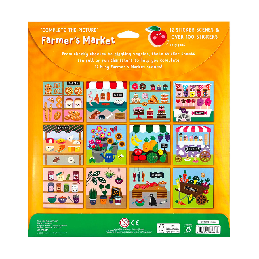 OOLY - Aufkleber Set "Farmer's Market" - 100 Sticker
