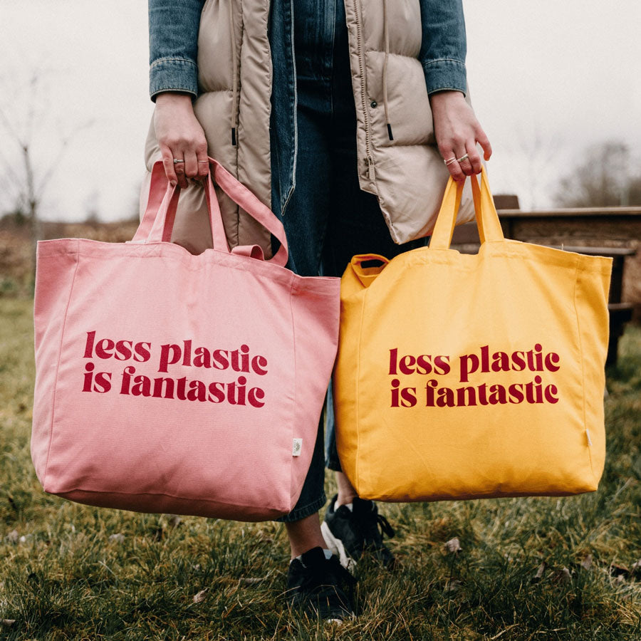 Tragetasche Less Plastic is Fantastic - Yellow