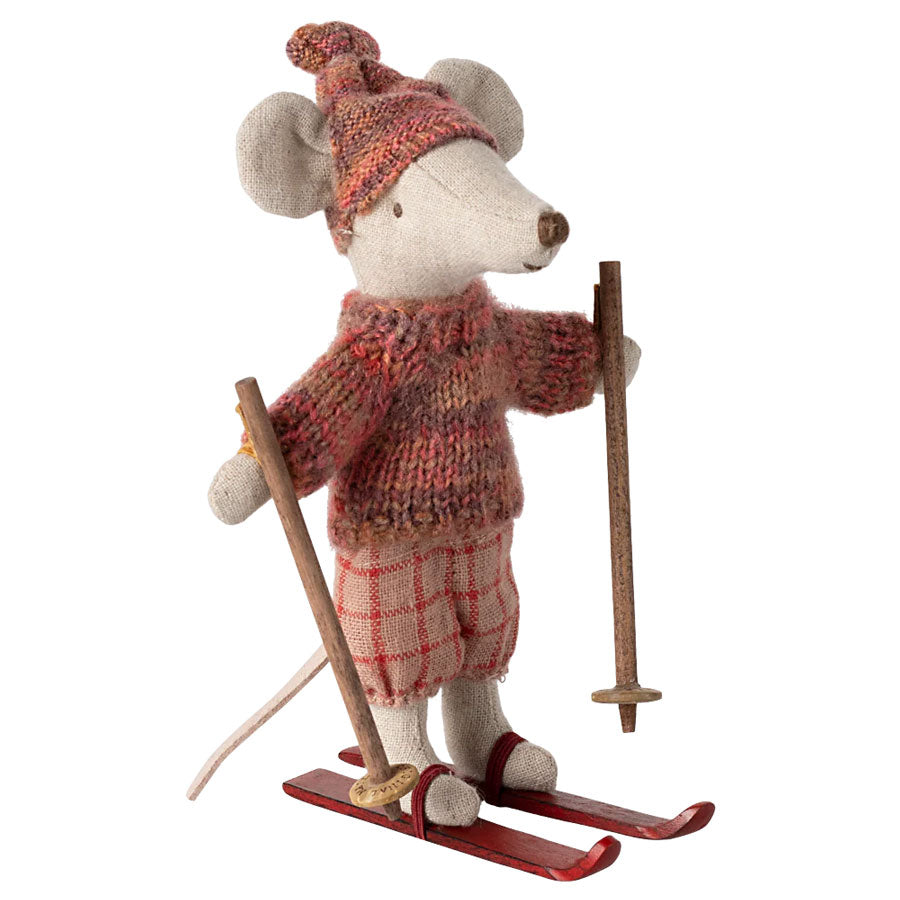 Maileg - Wintermaus mit Ski - Große Schwester Rose 2024