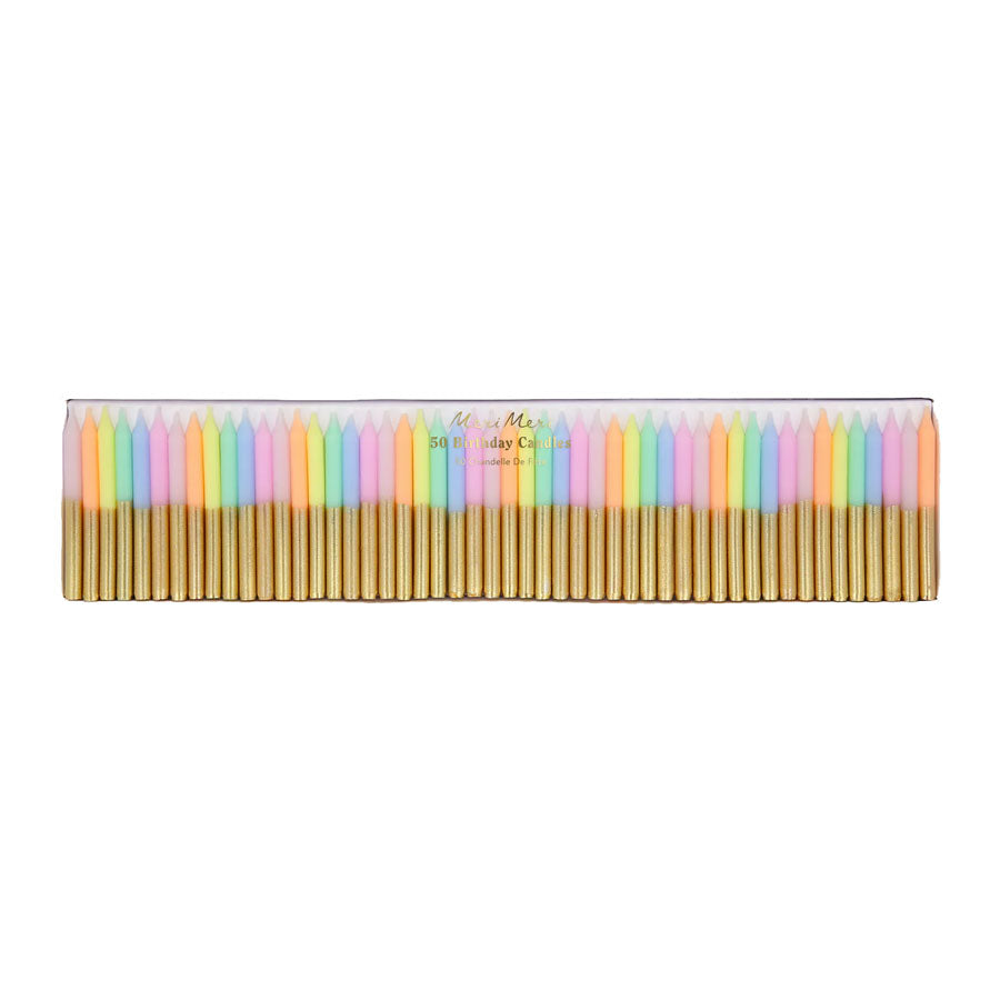 Meri Meri - Kerzen Pastell Regenbogen - 50 Stk
