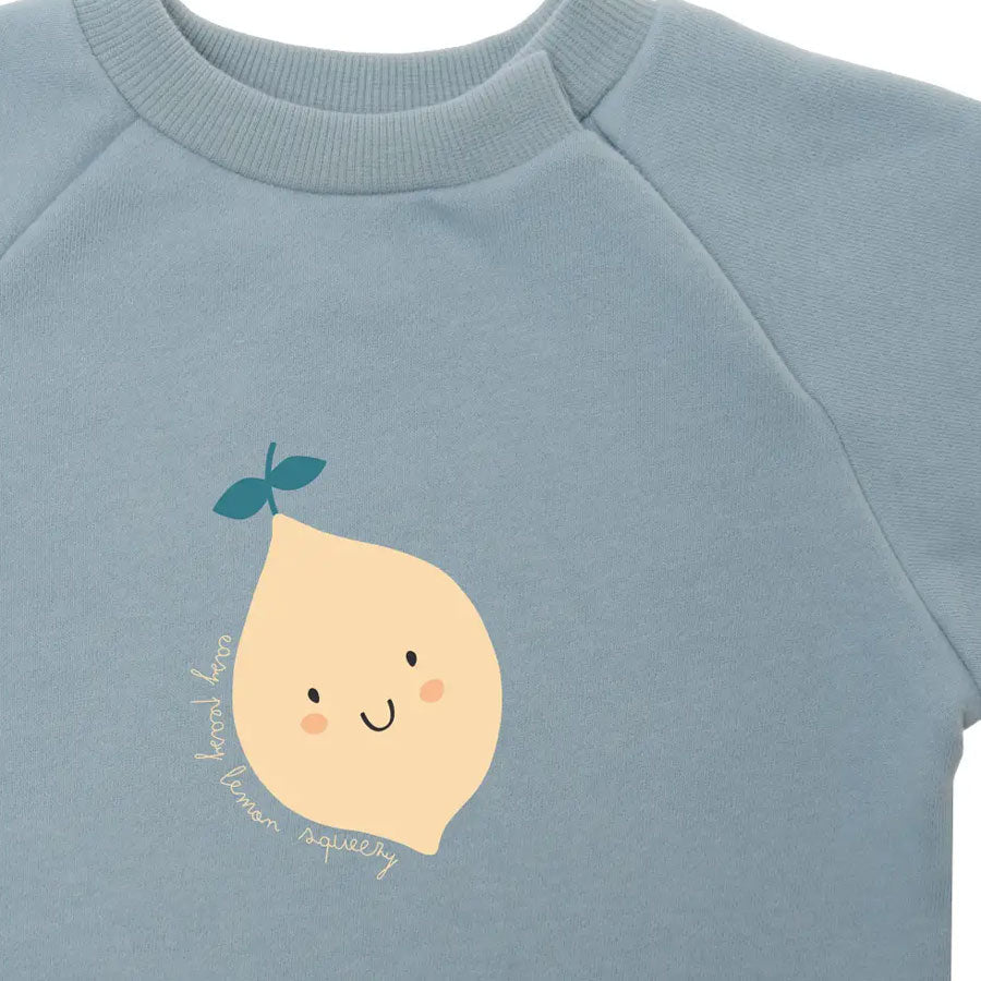 Pullover Zitrone - Hellblau