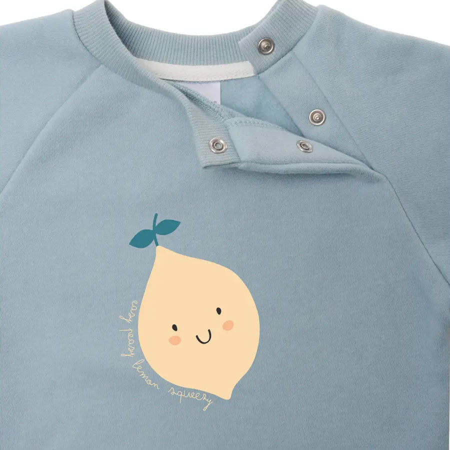 Pullover Zitrone - Hellblau