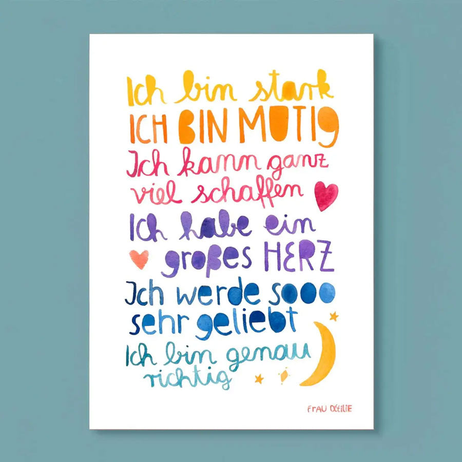 Poster DIN A4 "Ich bin stark" - Affirmation