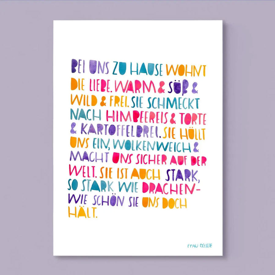 Poster DIN A4 "Bei uns zu Hause" - Affirmation