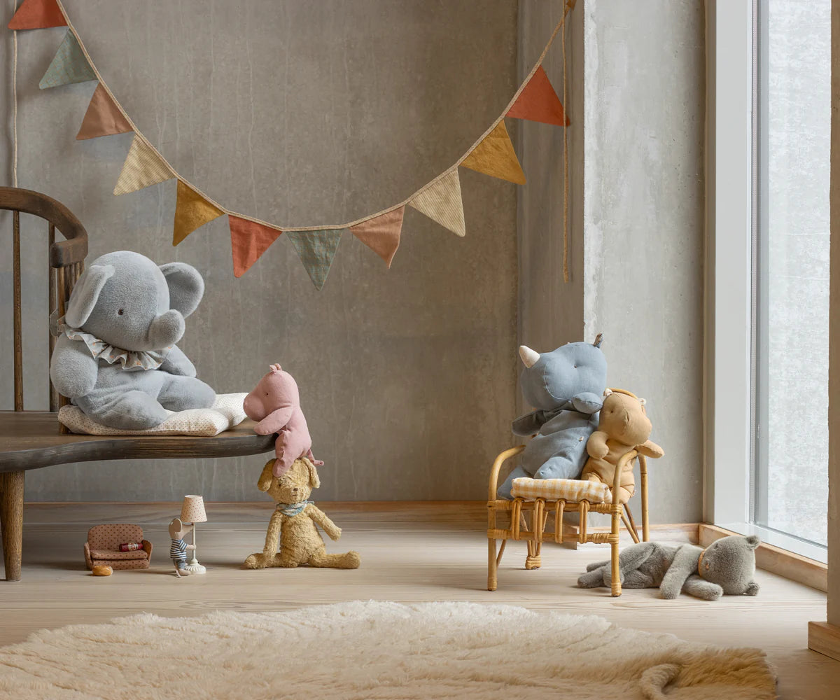 Maileg - Elefant Plüsch, Groß - Blau Grau