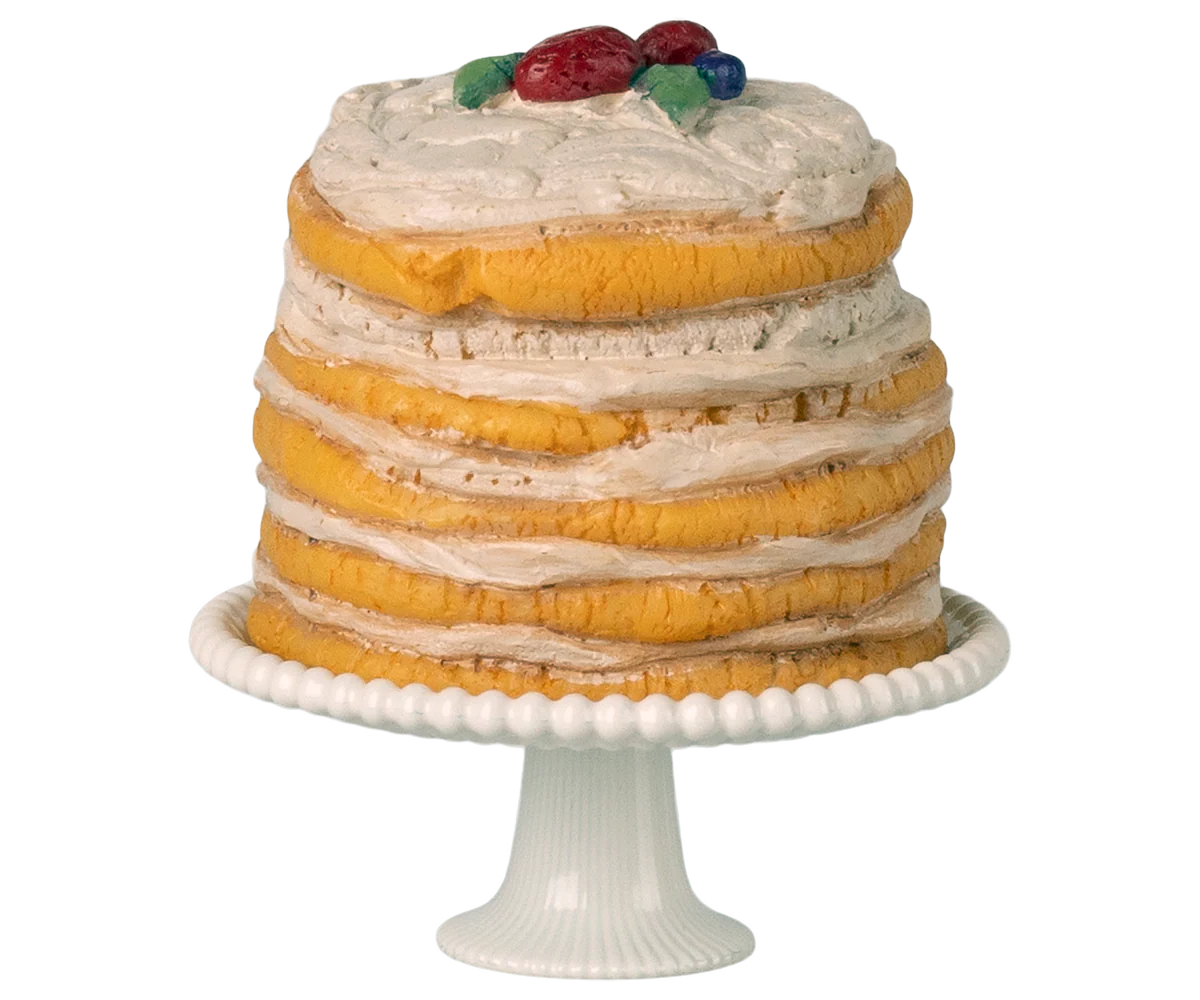 Maileg - Partykuchen und Kuchenplatte, Maus – Off Weiß