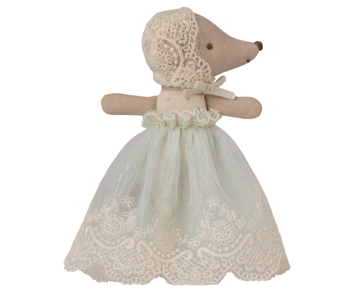 Maileg - Baby Maus im Kleid – Minze