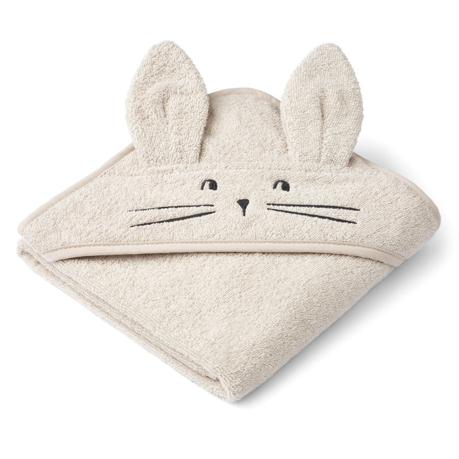 Liewood - Badetuch ALBERT mit Kapuze - Hase Beige