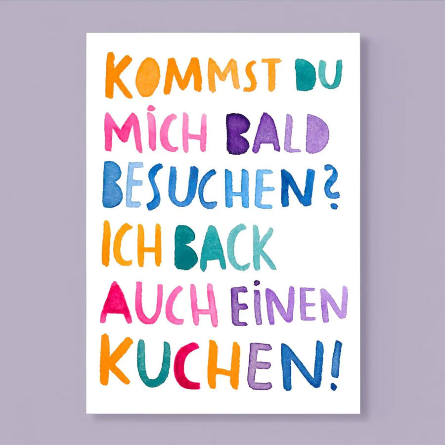 Postkarte "Kommst du mich besuchen"