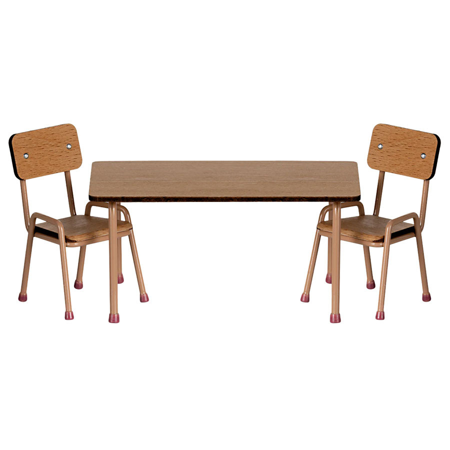 Maileg - Table and Chairs Set - Dark Powder