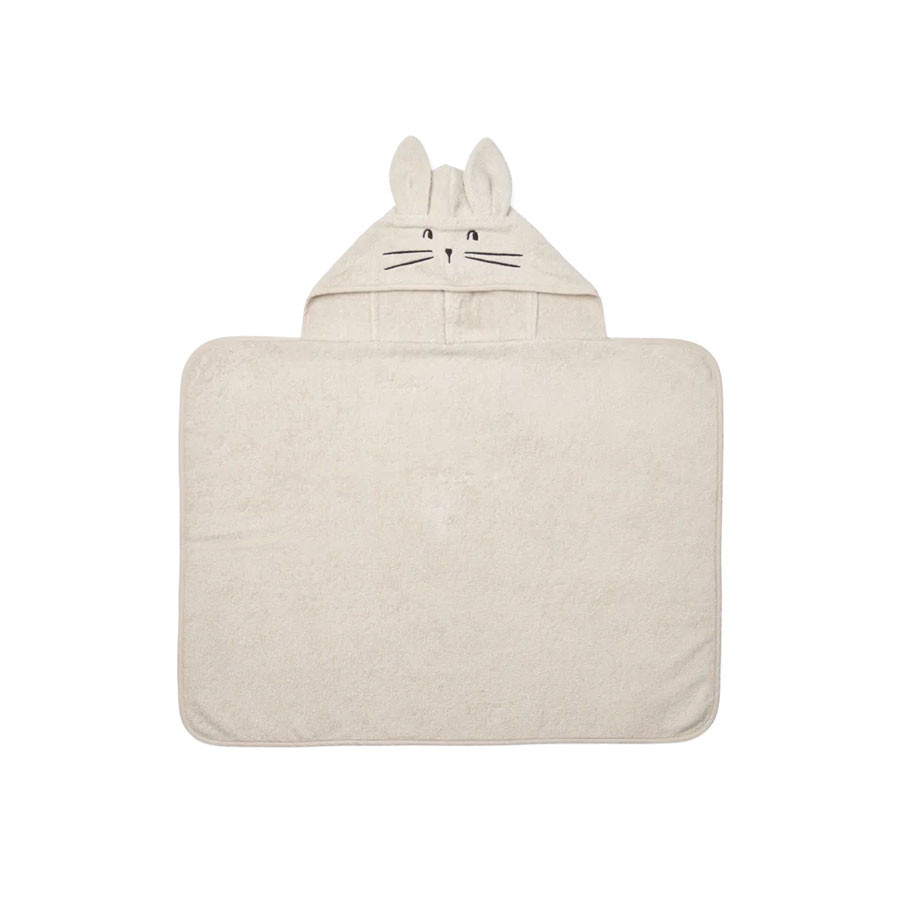 Liewood - Baby Badetuch VILAS mit Kapuze - Hase Beige